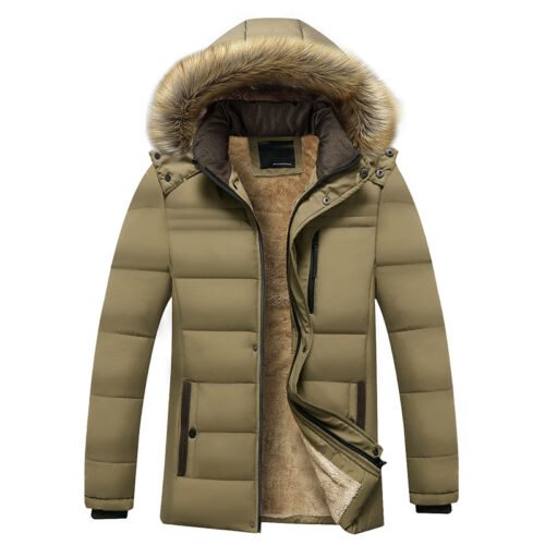 2021 Winter New Warm Thick Fleece Parkas Men Waterproof Hooded Fur Collar Parka Jacket Coat Men Autumn Fashion Casual Parkas Men 3